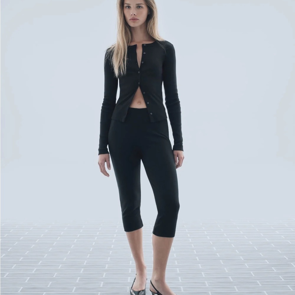 Everlane Black Cropped Ponte Capris